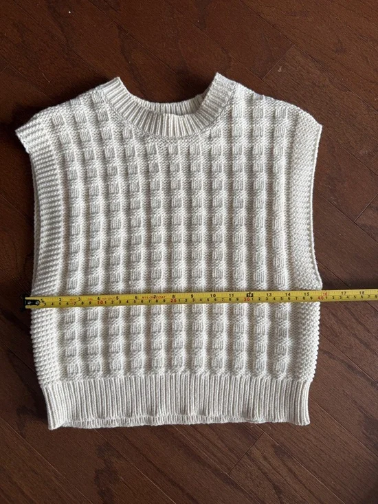 Checkered-Stitch Wedge Sweater Vest Madewell - Picture 4 of 6